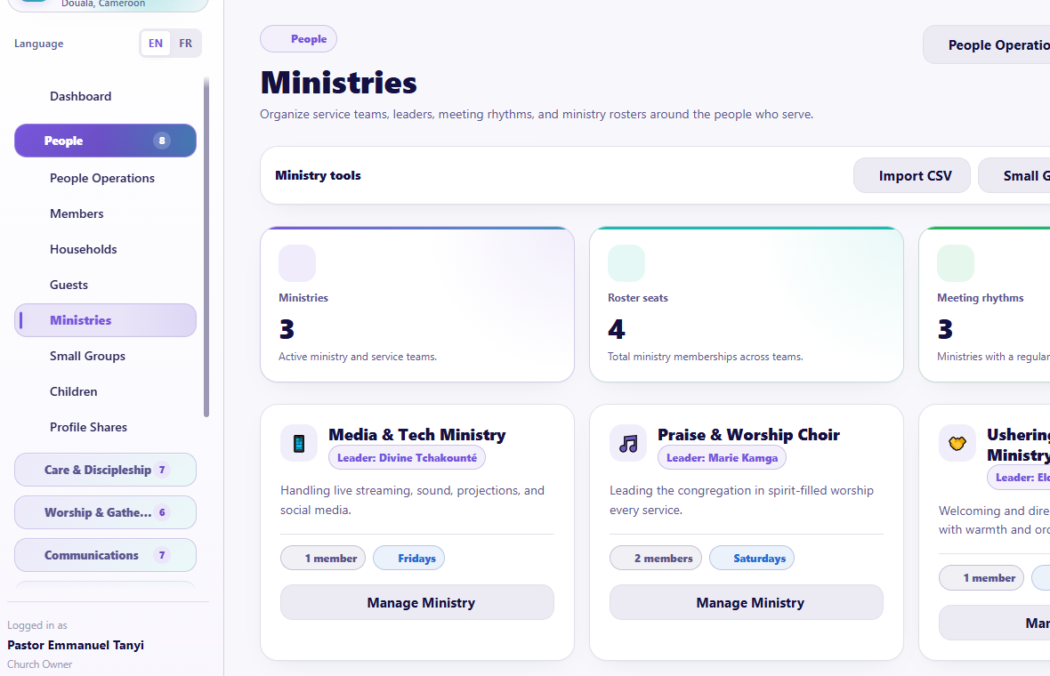Ministries overview