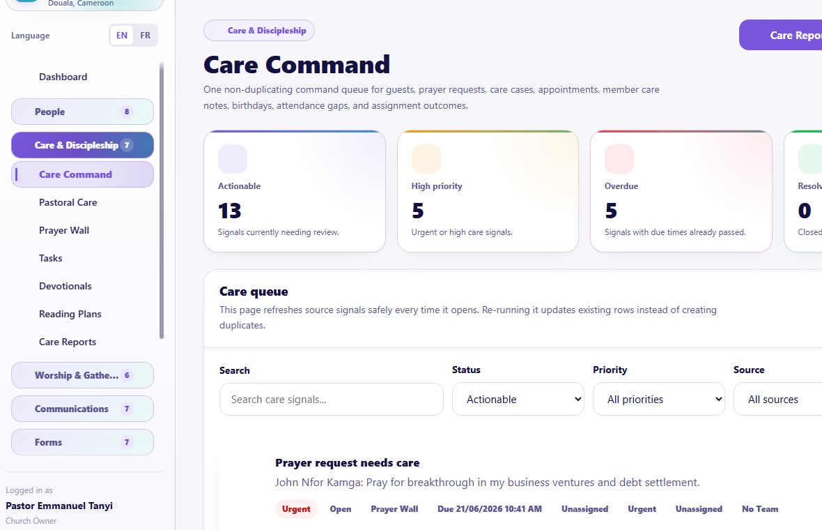 Care Command overview