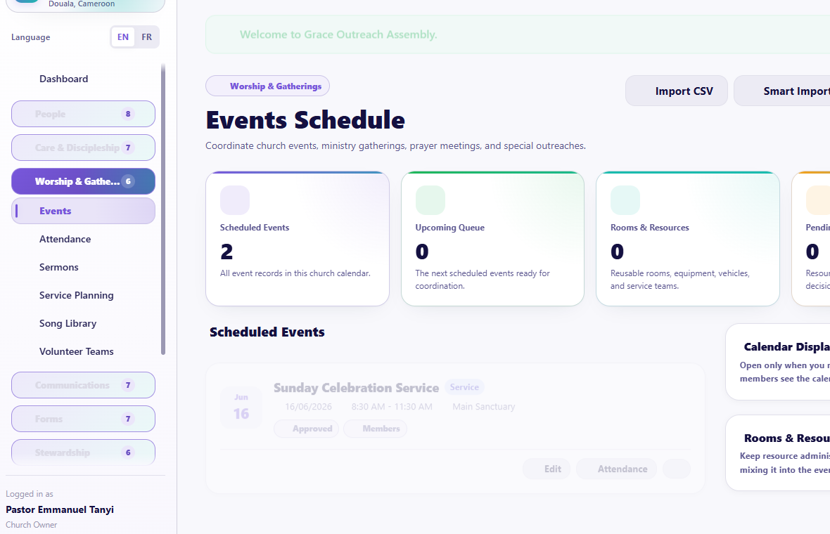 Events overview