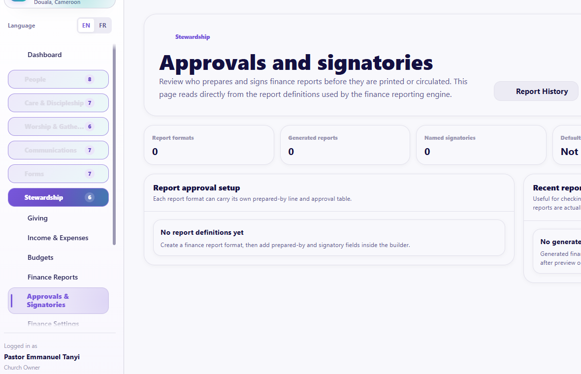 Approvals and Signatories overview