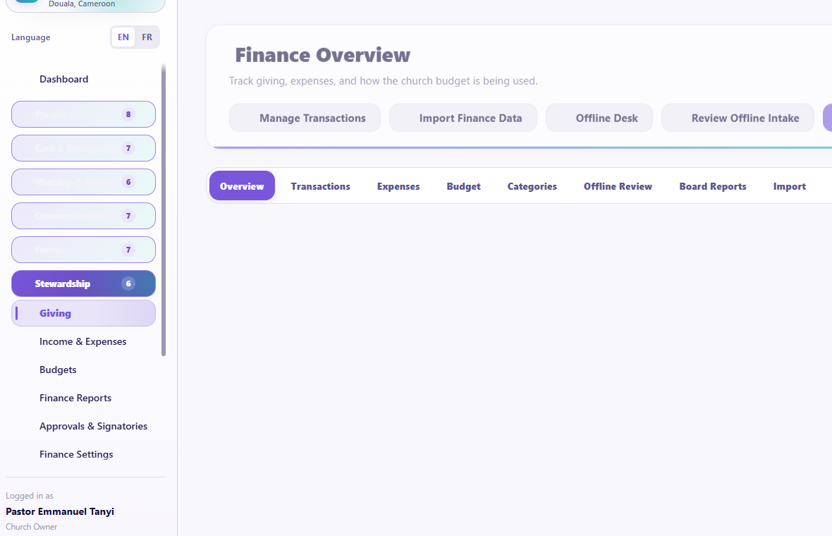 Giving overview