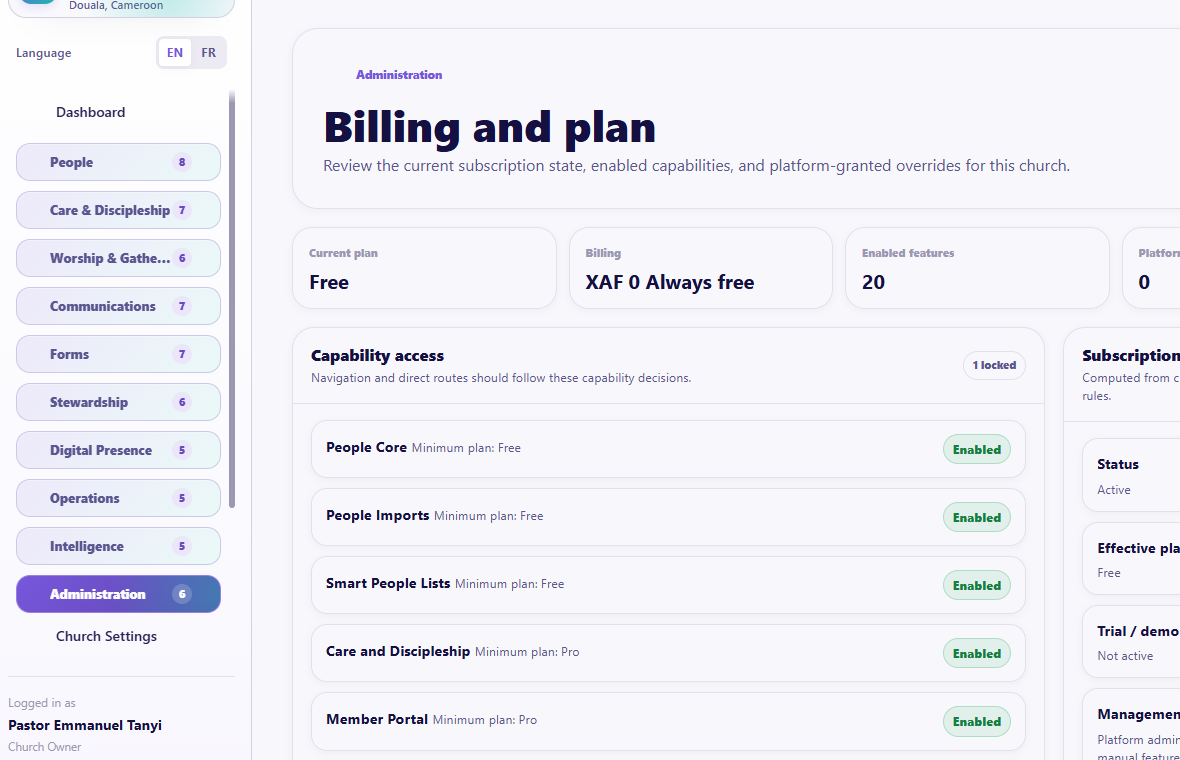 Billing and Plan overview